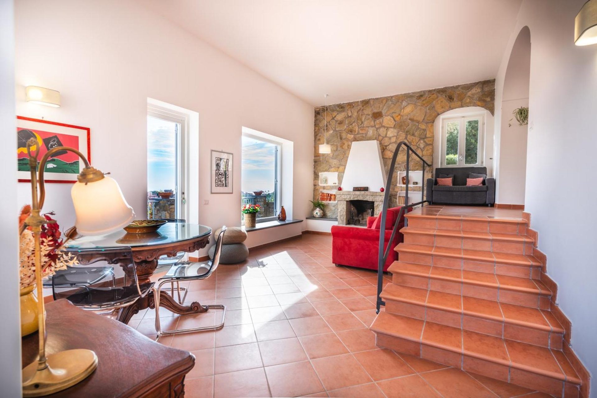 Villa I Due Golfi, il camino